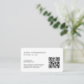 Moderner minimaler Beruflicher QR-Code Visitenkarte (Stehend Vorderseite)