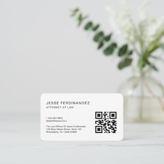 Moderner minimaler Beruflicher QR-Code Visitenkarte (Stehend Vorderseite)