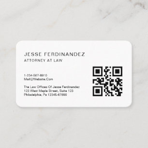 Moderner Minimaler Beruflicher QR-Code weiß Visitenkarte