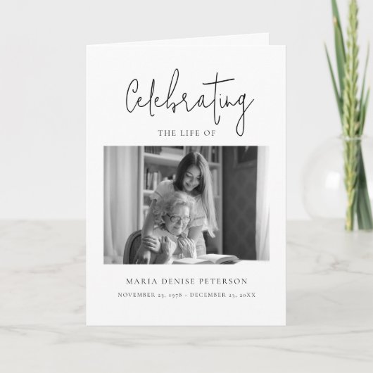 Moderner Minimaler Bestattungsauftrag Programm (Vorderseite)