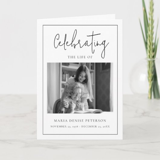 Moderner Minimaler Bestattungsauftrag Programm (Vorderseite)