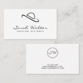 Moderner Minimaler Black Hat Script Mode Designer Visitenkarte (Vorne/Hinten)