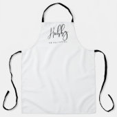 Moderner Minimaler Black Hubby Script-Kalligrafikn Schürze (Vorderseite)