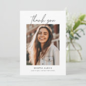 Moderner Minimaler doppelseitiger Abschluss mit zw Dankeskarte (Stehend Vorderseite)