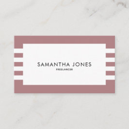 Moderner Minimaler Dusty Pink White Stripes Freela Visitenkarte