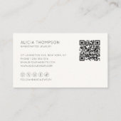 Moderner Minimaler einfacher handgeschriebener QR- Visitenkarte (Rückseite)