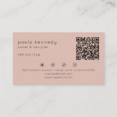 Moderner minimaler, eleganter QR-Code für das Mono Visitenkarte (Rückseite)