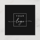 Moderner, minimaler, eleganter QR-Code für schwarz Quadratische Visitenkarte (Rückseite)