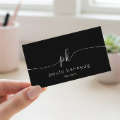 Moderner Minimaler Eleganter QR-Code für Schwarzes Visitenkarte