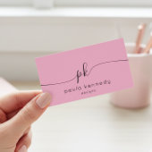 Moderner Minimaler eleganter rosa QR-Code Visitenkarte