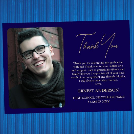 Moderner Minimaler Foto Abschluss Danke Karte