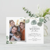 Moderner minimaler Foto Weihnachten Elegante Eukal (Stehend Vorderseite)