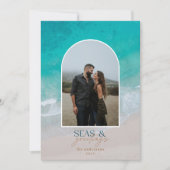 Moderner, minimaler Foto Weihnachtsstrand Feiertagskarte (Vorderseite)