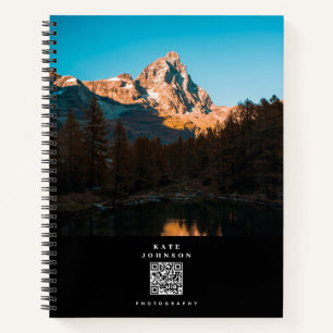 Moderner Minimaler Fotograf QR-Code Social Media Notizblock