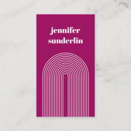 Moderner Minimaler Fuchsia Pink geometrischer Boge Visitenkarte
