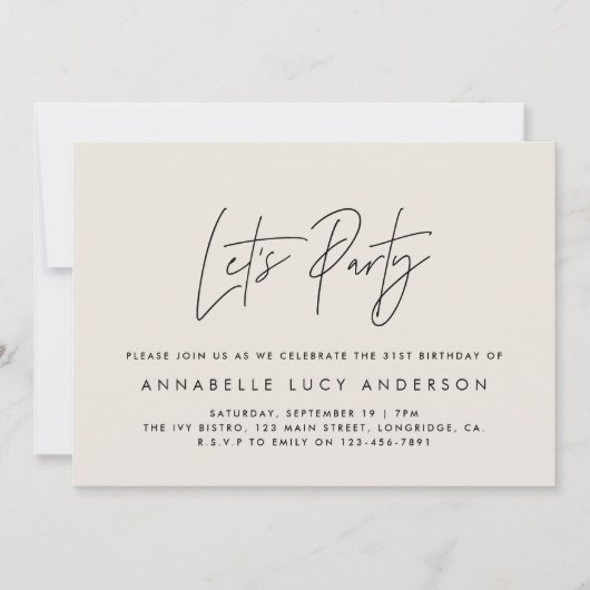 Moderner, minimaler, geometrischer Rahmentag Einladung (Vorderseite)