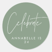 Moderner, minimaler geometrischer Weise - Grüner G Runder Aufkleber (Vorderseite)