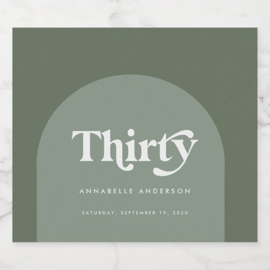 Moderner, minimaler geometrischer Weise - Grüner G Schaumweinetikett (Einzelnes Label)