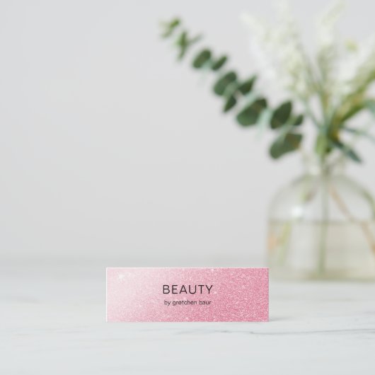 Moderner Minimaler Glitzer Mini Visitenkarte (Stehend Vorderseite)