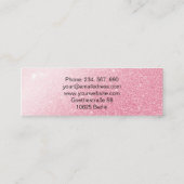 Moderner Minimaler Glitzer Mini Visitenkarte (Rückseite)