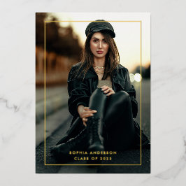 Moderner Minimaler Goldrahmen-Abschluss Folieneinladung