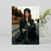 Moderner Minimaler Goldrahmen-Abschluss Folieneinladung (Stehend vorne)