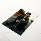 Moderner Minimaler Goldrahmen-Abschluss Folieneinladung (Gedreht)