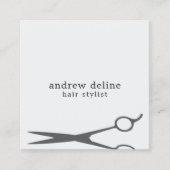 Moderner Minimaler Grauer Weißhaarstiel Quadratische Visitenkarte (Vorderseite)