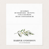 Moderner Minimaler Grüner Olivenbaum Beruflich Visitenkarten (Außenseite Aufgefaltet)