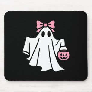 Moderner minimaler Halloween-Geist mit Jack-o-Late Mousepad