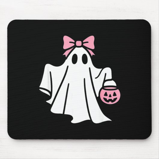 Moderner minimaler Halloween-Geist mit Jack-o-Late Mousepad (Vorne)