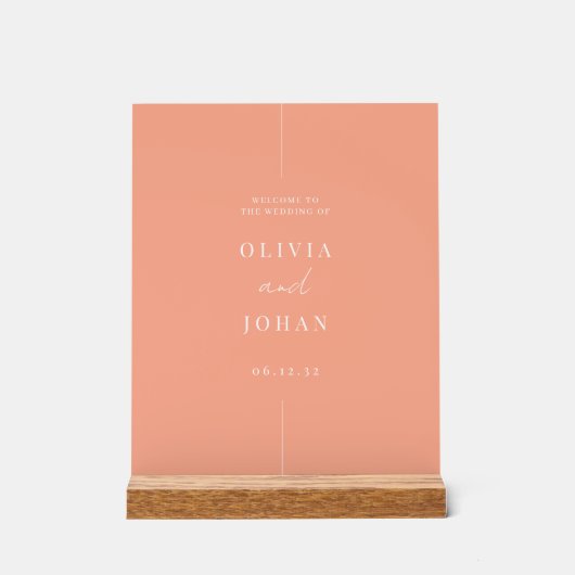 Moderner Minimaler Hochzeitsservice Acrylschild (Vorderseite)