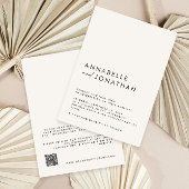 Moderner Minimaler Hochzeitsstichtag QR Code Einladung