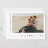 Moderner, minimaler, horizontaler Foto Save The Date (Vorderseite)