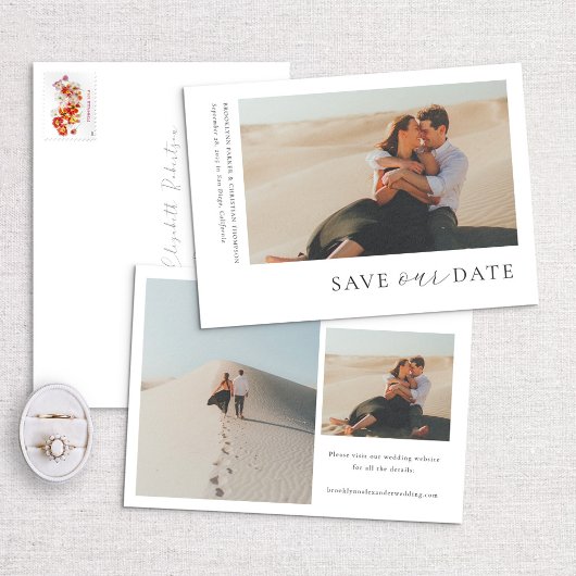 Moderner, minimaler, horizontaler Foto Save The Date