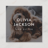 Moderner Minimaler Hundeschüler Trainer Hundesitz Quadratische Visitenkarte (Vorderseite)