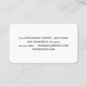 Moderner Minimaler Kaffee-Shop Beruflich Visitenkarte (Rückseite)