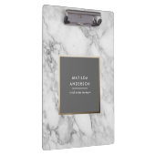 Moderner minimaler Marmor und Gold geometrisch Klemmbrett (Rechts)