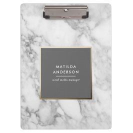 Moderner minimaler Marmor und Gold geometrisch Klemmbrett