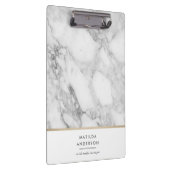 Moderner minimaler Marmor und Gold geometrisch Klemmbrett (Rechts)