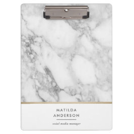 Moderner minimaler Marmor und Gold geometrisch Klemmbrett