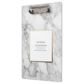 Moderner minimaler Marmor und Gold geometrisch Klemmbrett (Links)