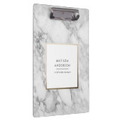 Moderner minimaler Marmor und Gold geometrisch Klemmbrett (Rechts)