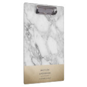 Moderner minimaler Marmor und Gold geometrisch Klemmbrett (Rechts)