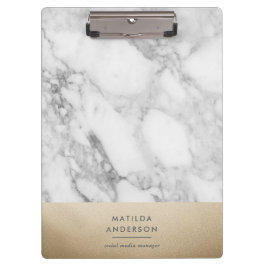 Moderner minimaler Marmor und Gold geometrisch Klemmbrett