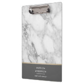 Moderner minimaler Marmor und Gold geometrisch Klemmbrett (Links)