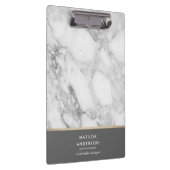 Moderner minimaler Marmor und Gold geometrisch Klemmbrett (Rechts)