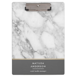 Moderner minimaler Marmor und Gold geometrisch Klemmbrett