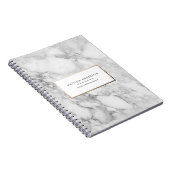 Moderner minimaler Marmor und Gold geometrisch Notizblock (Rechte Seite)