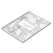 Moderner minimaler Marmor und Gold geometrisch Notizblock (Linke Seite)